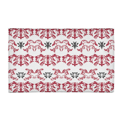 Tapis blanc / rouge Damask