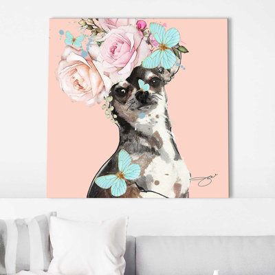 " Flower Chihuahua (Square) " by By Jodi