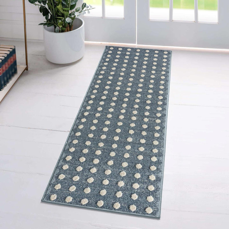 Tapis bleu en polypropylène tissé à la machine Alleigha