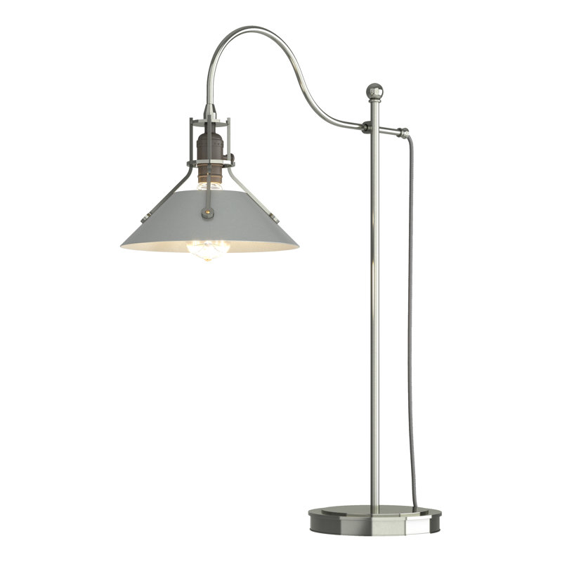 Henry 27" Arched Table Lamp, Vintage Platinum, Sterling