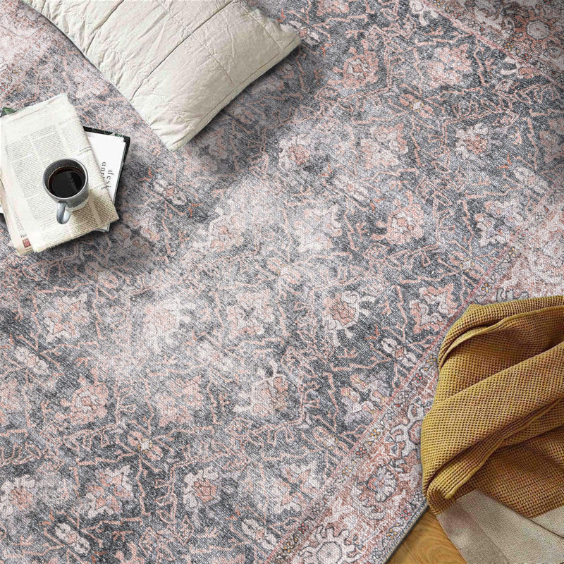 Tapis lavable à la machine d'inspiration rétro, Rectangle 9 pi x 12 pi