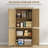 64" Rattan Kitchen Storage Cabinet with Adjustable Shelf