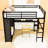 Metal Loft Bed with Wardrobe and Desk-96822139-96822137