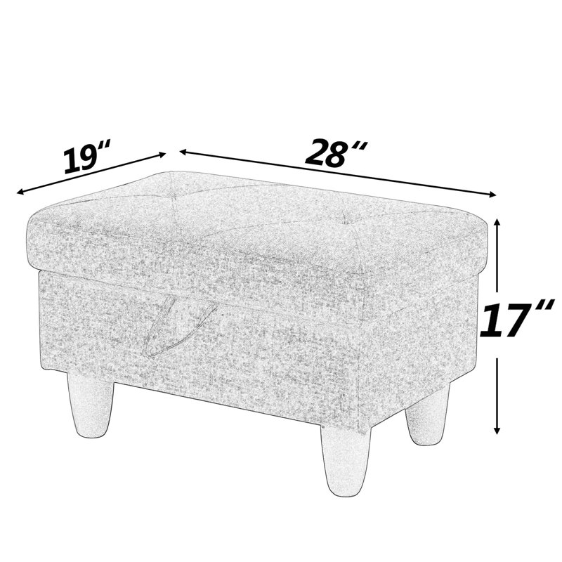 Repose-pieds de rangement en similicuir avec intérieur spacieux, Bleu