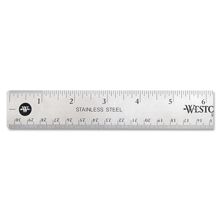 Acme Westcott® Stainless Steel Office Ruler With Non Slip Cork