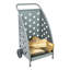 Chariot à bûches en bois thermolaqué sur roulettes, gris