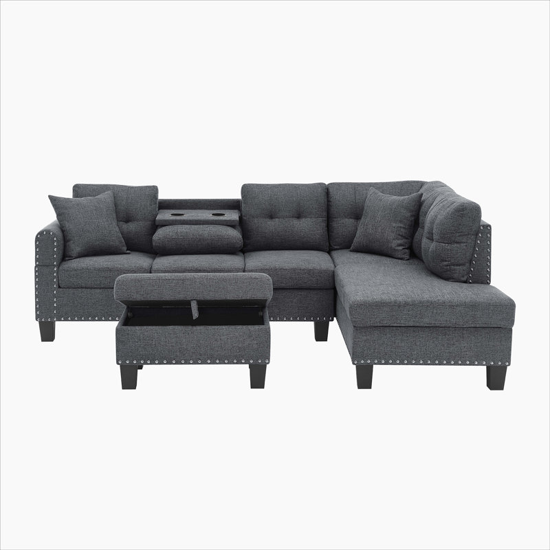 Camden Power Sectional Sofa With Storage Ottoman