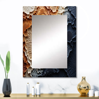 Beige et bleu minimalisme Stone Geode - miroir mural décoratif en pierre Geode
