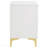 in White and Gold 2-Drawer Rectangular Nightstand