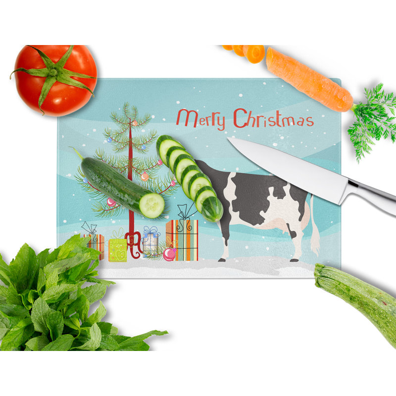 Planche à découper de noël caroline en verre trempé de noël holstein