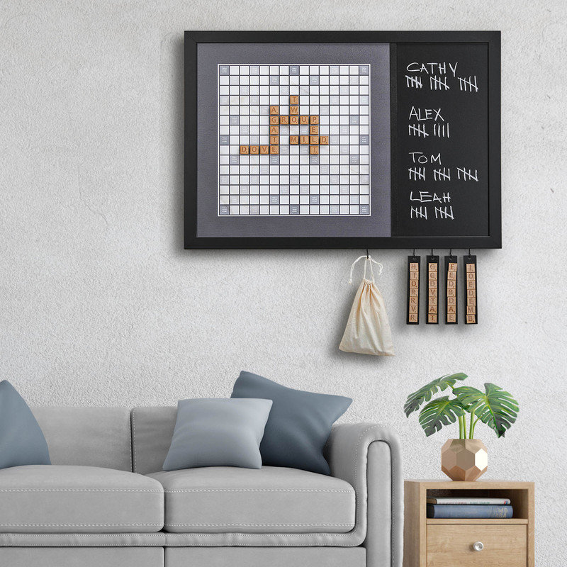 Magnetic Wall Family Word Tile Board | Board Games | Game Room Decor | Wall Games | Basement Decor | Unique Decor | Board Game Art | Modern