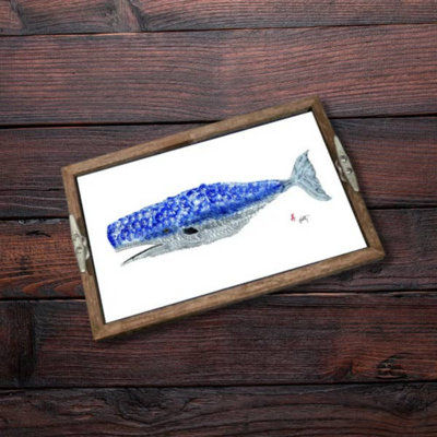 Whale Driftwood Food Serving Tray 
