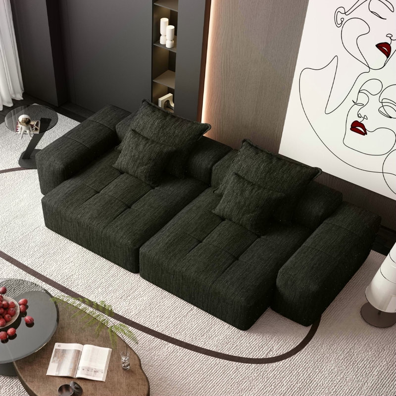 Canapé modulaire surdimensionné Modern, Noir