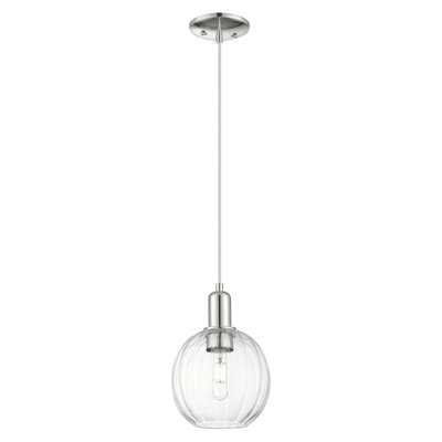 Downtown Urban - Cecil - 1 Light 7" Globe Shade Cord Hung Mini Pendant