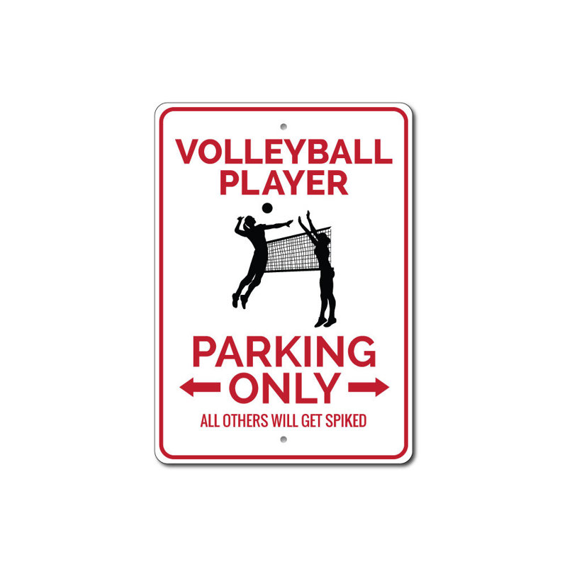 Enseigne de joueur de volleyball en aluminium, H 10 po x l 14 po x P 0,04 po