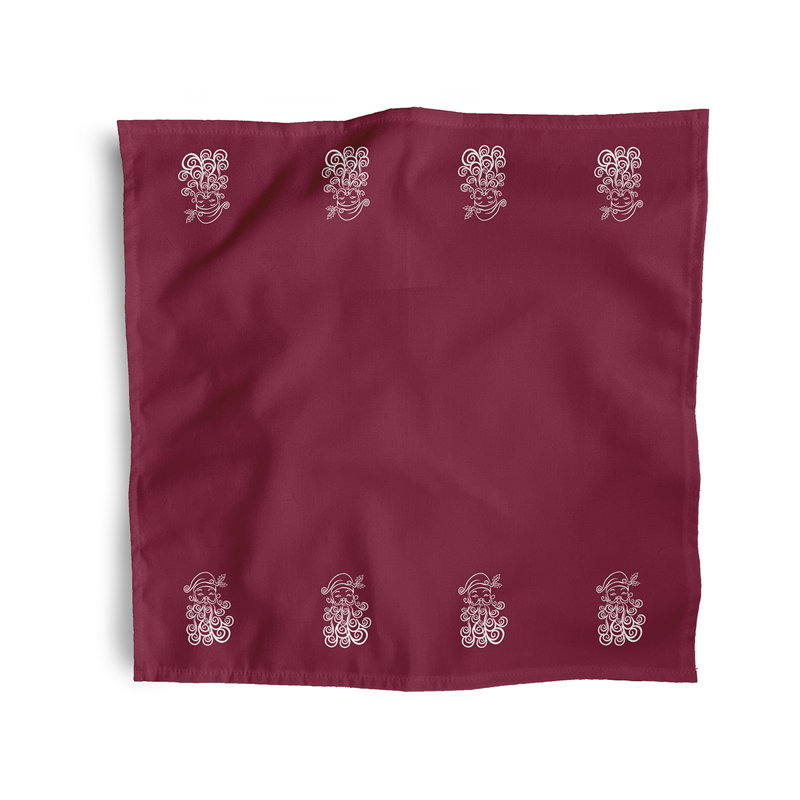 Channelle Polyester Novelty Napkins, Maroon