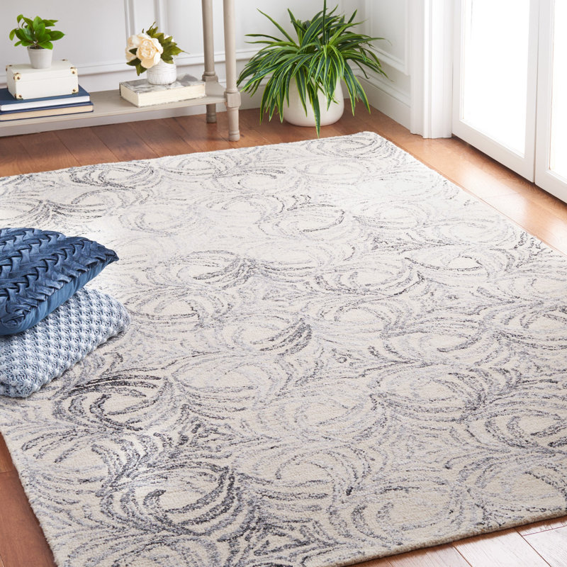 Tapis floral touffeté à la main Jardin, Rectangle 5 pi x 8 pi