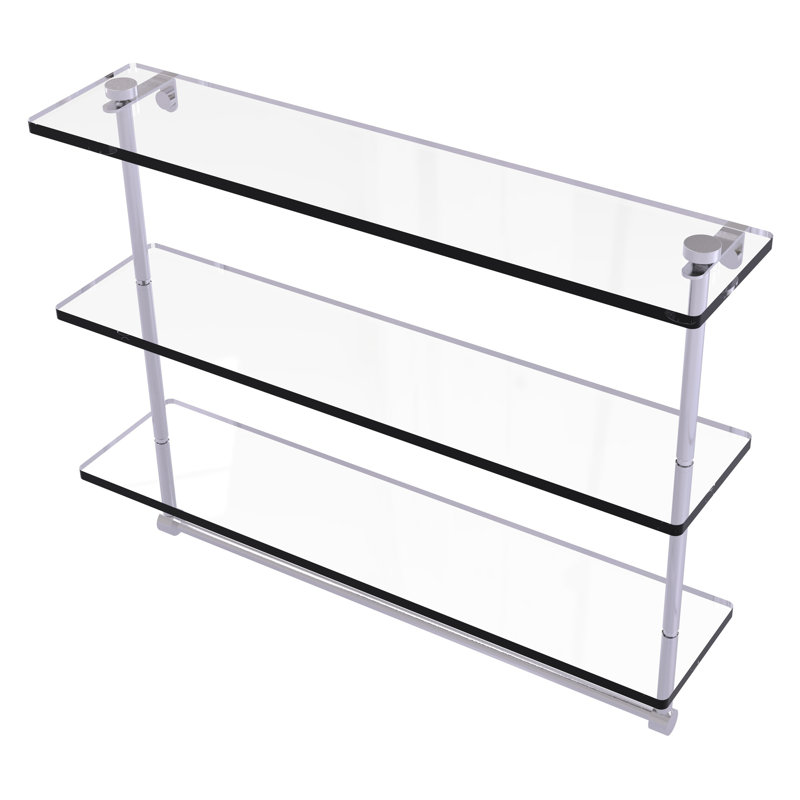 Tablette à 3 niveaux avec barre à serviettes Gober, Chrome satiné, 22 po