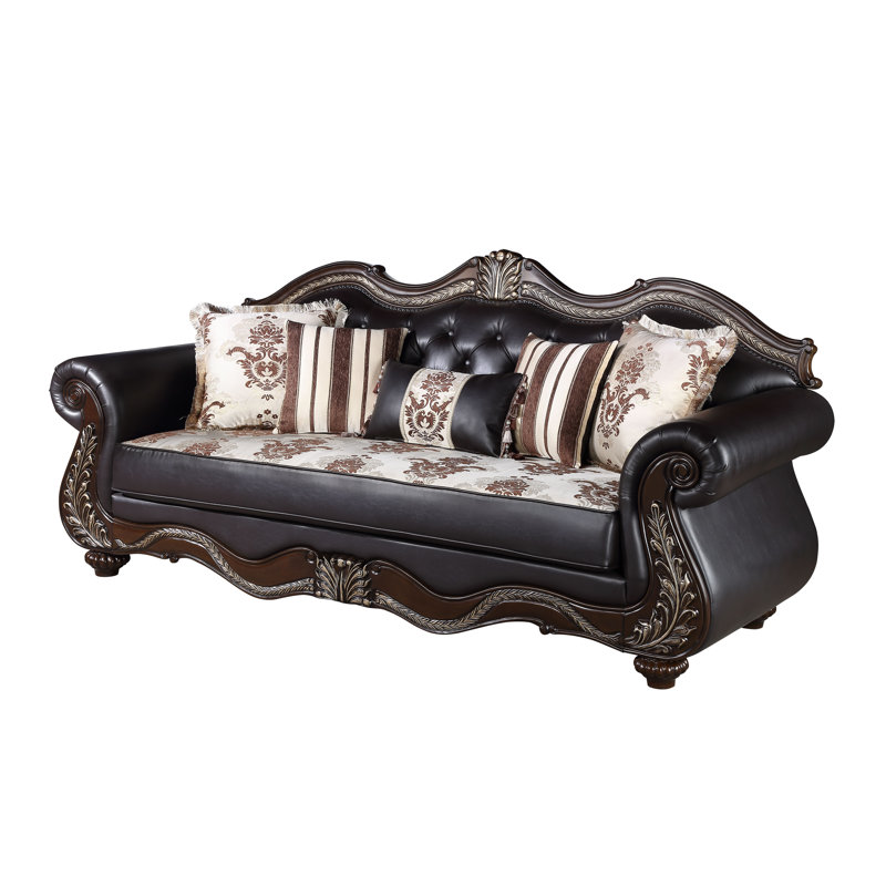 Maximus Upholstered Sofa/Loveseat in Madeira, 43" H x 87" W x 35" D, 3