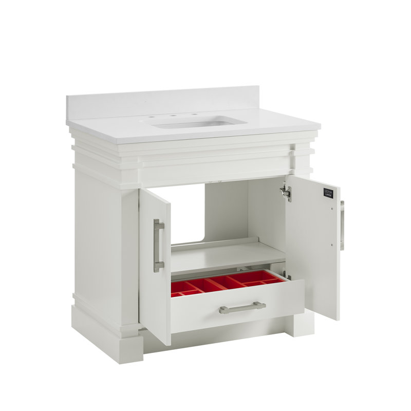Meuble-lavabo blanc Frank Lloyd Wright USONIA® Harmony 36, Blanc, 36
