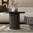 Black Sintered Stone + Solid Wood Round Coffee Table Sets