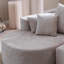Canapé modulaire courbé en tissu deux pièces avec méridienne, pour salon, chambre à coucher et appartement, offrant une expérience d'assise luxueuse-2105803488