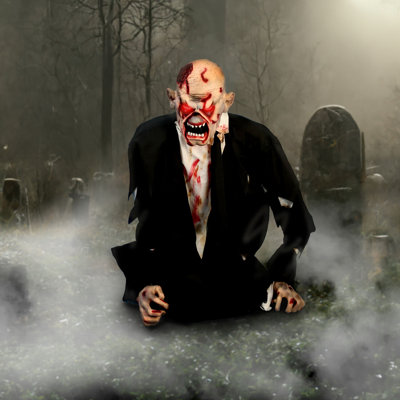 Haunted Hill Farm Damien by Tekky, Battery-Operated, Motion and Sound Activated Animatronic Zombie