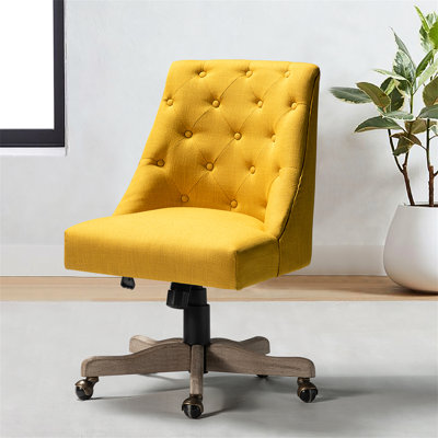 Chaise de traZurich capitonnée à boutons H 38,5 po Zurich avec base en bois manufacturé et massif