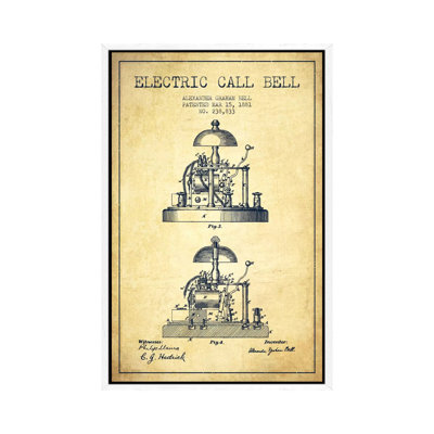 Electric Alex Bell Vintage Patent Blueprint by Aged Pixel - Gallery-Wrapped Canvas Giclée on Canvas