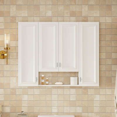 Bathroom Cabinet With 5 Adjustable Shelves, Wall-Mounted Cabinet With Soft-Closing Hinges For Bathroom