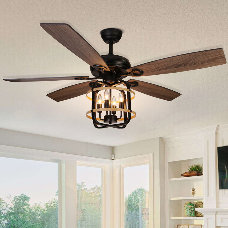 Ventilateur de plafond rustique avec ventilateur industriel léger Harbour Breeze