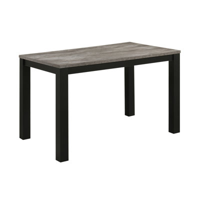 1pc Faux-concrete Top Finish Rectangular Dining Table Wooden Dining Room Furniture Modern Contemporary Black Charcoal Finish