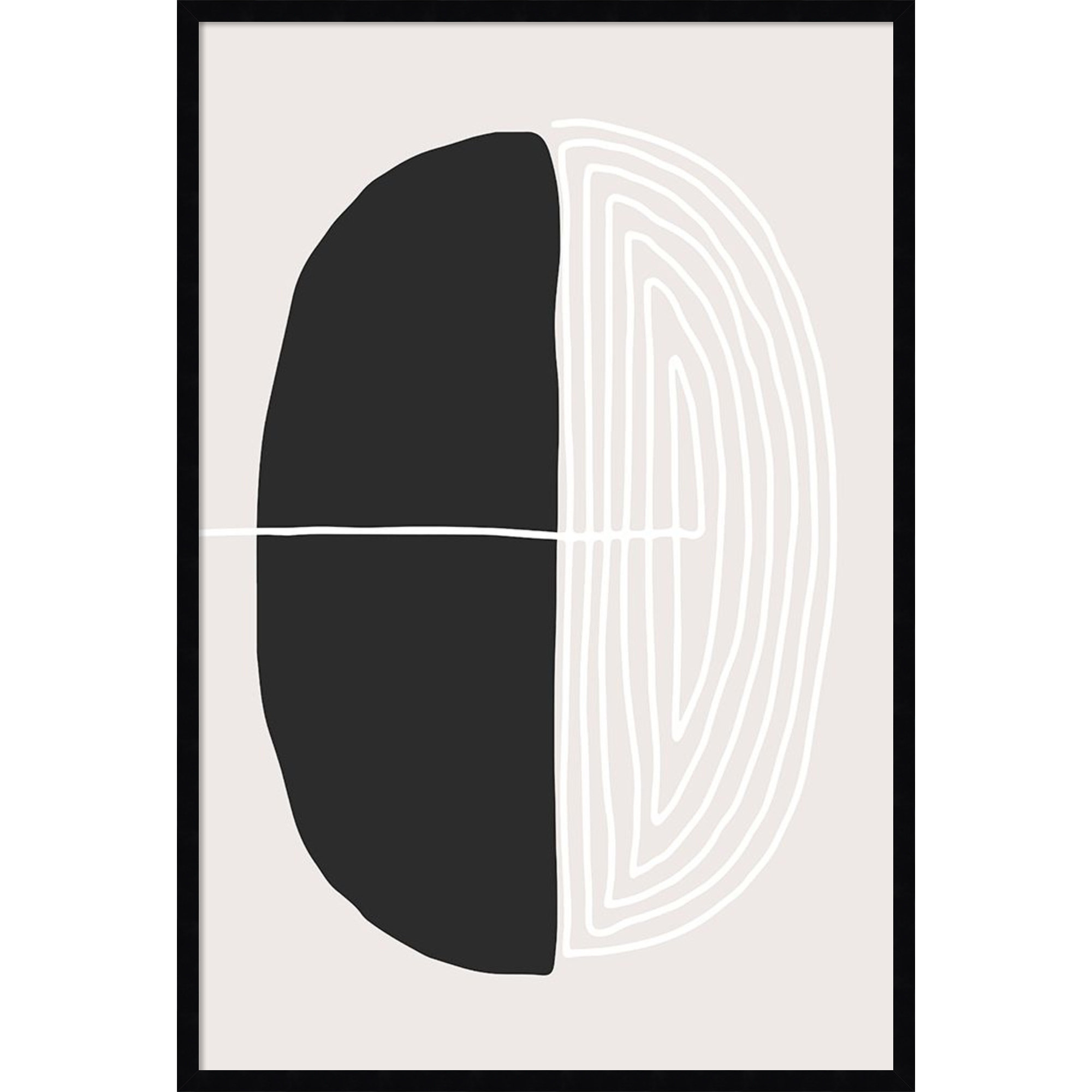 Black And White Oval by Incado, Black, 28" W x 41" H