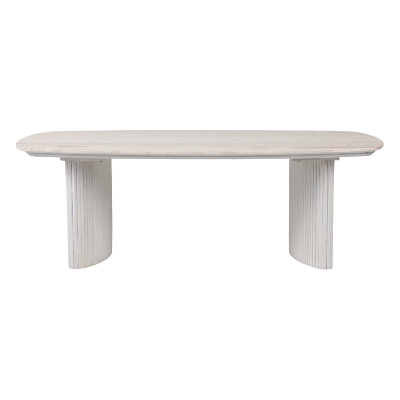 Sagebrook Home 52" Catalina Travertine & Fluted Wood Coffee Table/KD