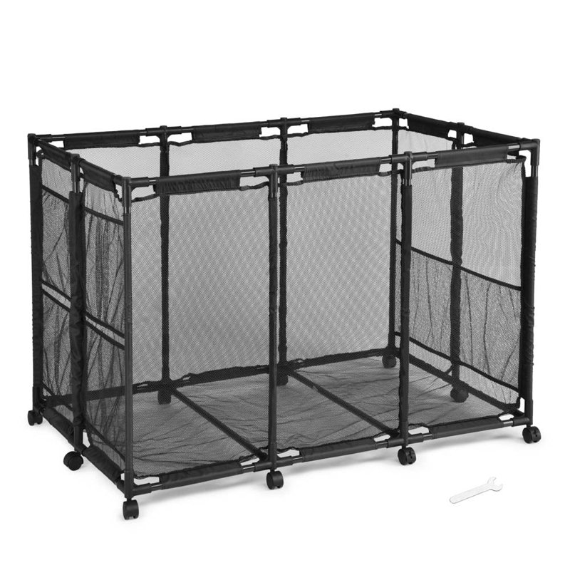 Yescom Pool Float Storage Outdoor Rolling Bin 30"X34", Black