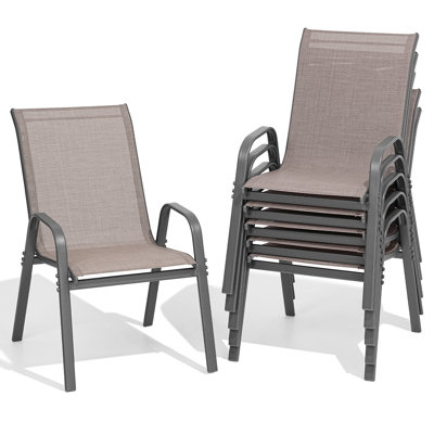 Wittig Stacking Patio Dining Armchair(Set of 6)