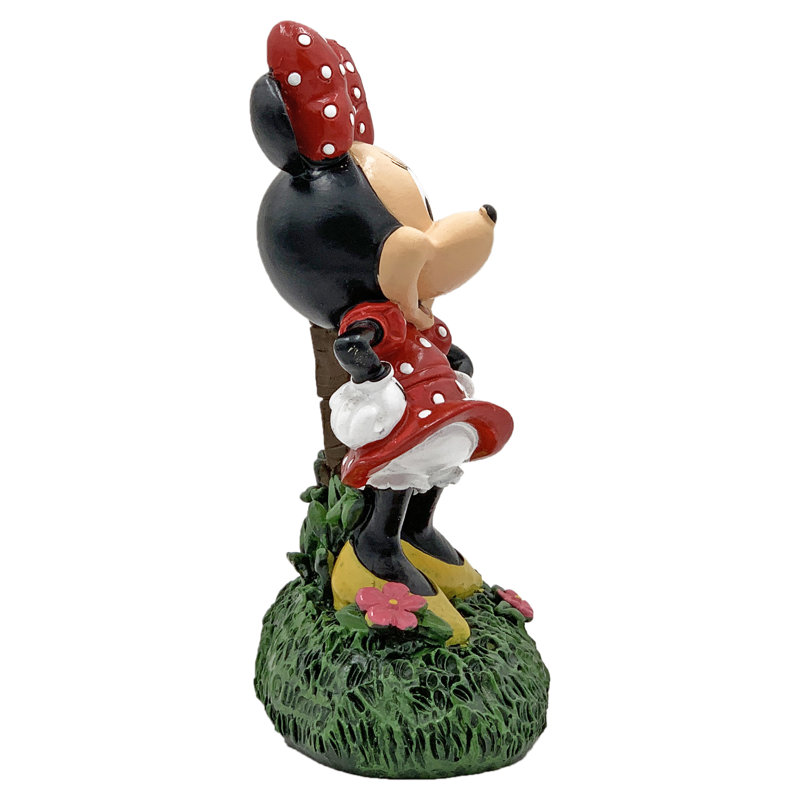 Disney Minnie Mouse Red and Black Resin Garden Statue, 7 inches