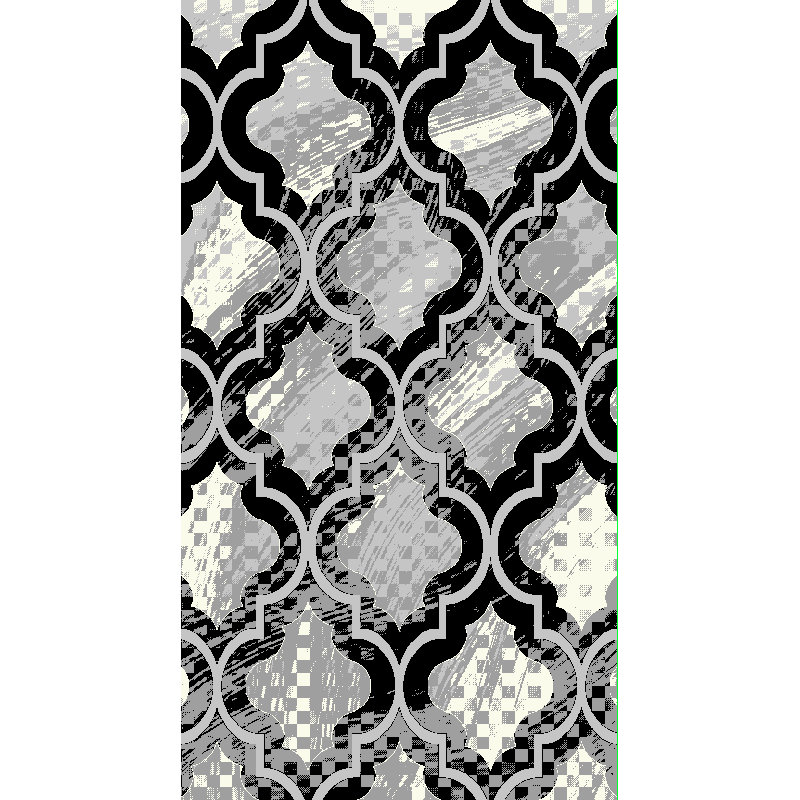 Tapis gris/noir zone Terranova, Rectangle 4 pi x 6 pi