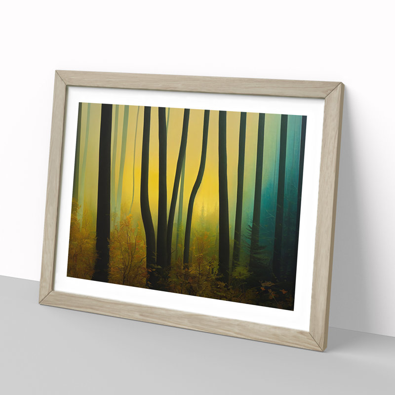 Spirited Forest 1 Piece Single Picture Frame Painting, 25cm H x 34cm W x 2cm D, Oak Framed