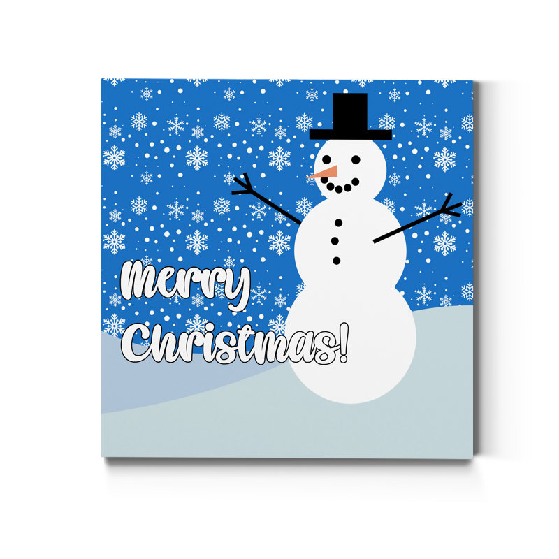 Holiday Snowman simple II-impression d’art graphique sur toile tendue, H 24 po x l 24 po x P 1 po