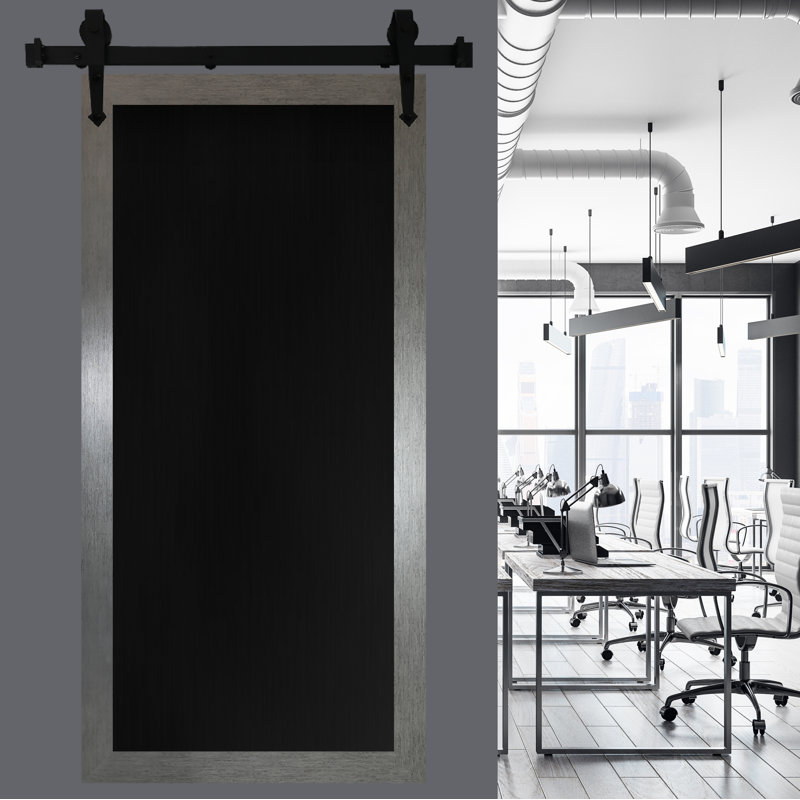 Tableau noir mural patiné, H 65 po x l 30 po, Argent brossé