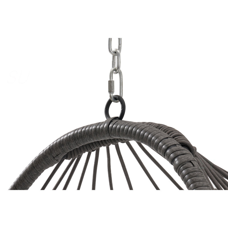 Balancelle en rotin, Rouge, Gris foncé