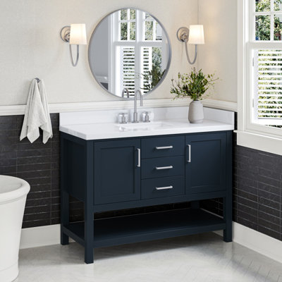 Meuble-lavabo simple avec plateau en quartz Abby