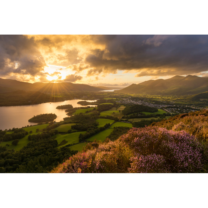 Beautiful Lake District Summer Sunset by Daniel_Kay - Wrapped Canvas Print, 20cm H x 30cm W