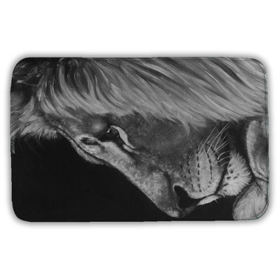Lion and lioness Bath Mat with Non-Slip Backing - Quick Dry Memory Foam Bathroom Rug - Absorbent - Modern Plush Spa-Style - Machine Washable