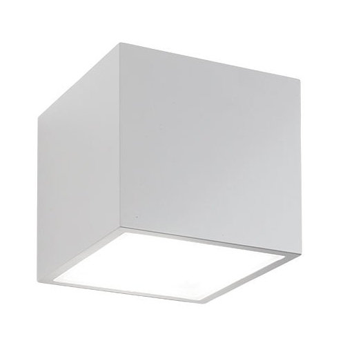 Bloc Aluminium LED Wall Light, White, 5.5" H x 6" W x 4.5" D