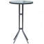 Ensemble bistro 3 pièces pour 2 personnes, table de pub ronde avec 2 chaises de bar au design confortable et robuste, gris anthracite