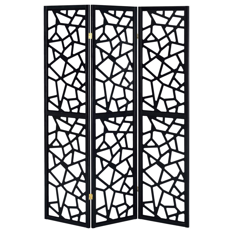 Black 3-Panel Folding Screen