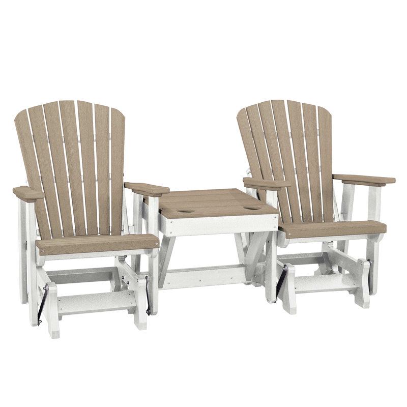 Chaise Adirondack en plastique, Bois patiné / blanc
