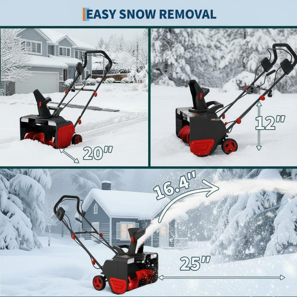 Wayfair Removal Fashionwu 20-Inch 1800w Brushless Corded Electric Snow Blower for ...